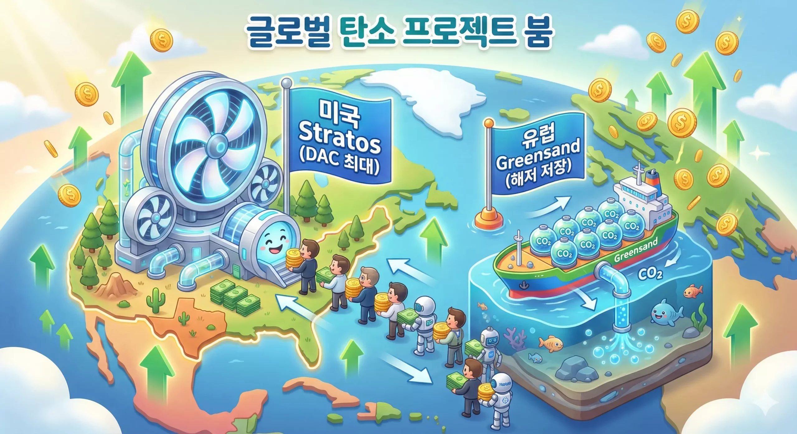 2026 탄소 포집 기술 글로벌 프로젝트 현황, 미국 Stratos 및 유럽 Greensand 프로젝트 위치 2026 탄소 포집 기술 글로벌 프로젝트 현황, 미국 S