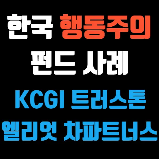 한국 행동주의 펀드 사례 KCGI, 트러스톤, 엘리엇 매니지먼트, 차