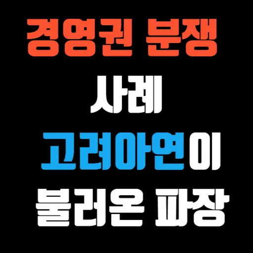 경영권 분쟁 사례 고려아연이 불러온 사회적 파장 특성 이미지