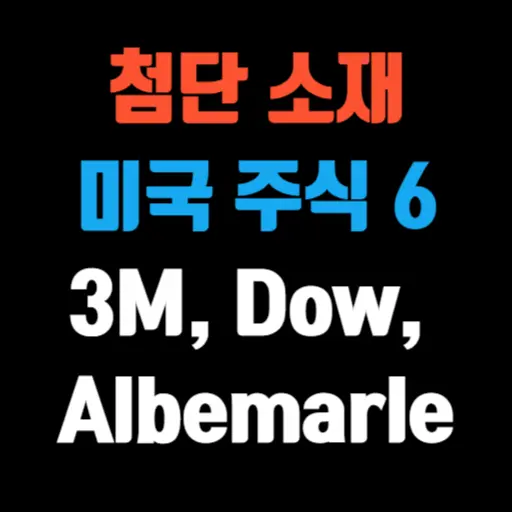 첨단 소재 미국 주식 6 3M, Dow, LyondellBasell, Albemarle, Avery Dennison, Celanese 특성 이미지