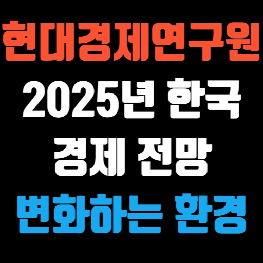 2025년 한국 경제 전망 현대경제연구원 보고서와 변화하는 경제 환경 특성 이미지
