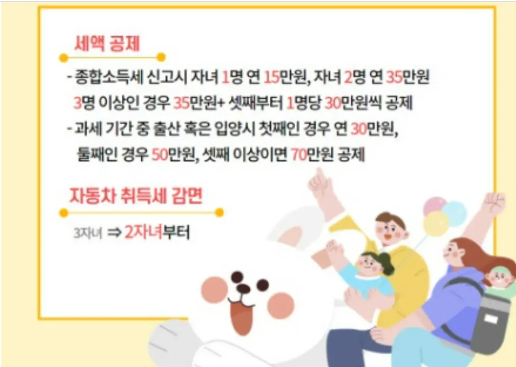 자녀 세제 혜택 이미지