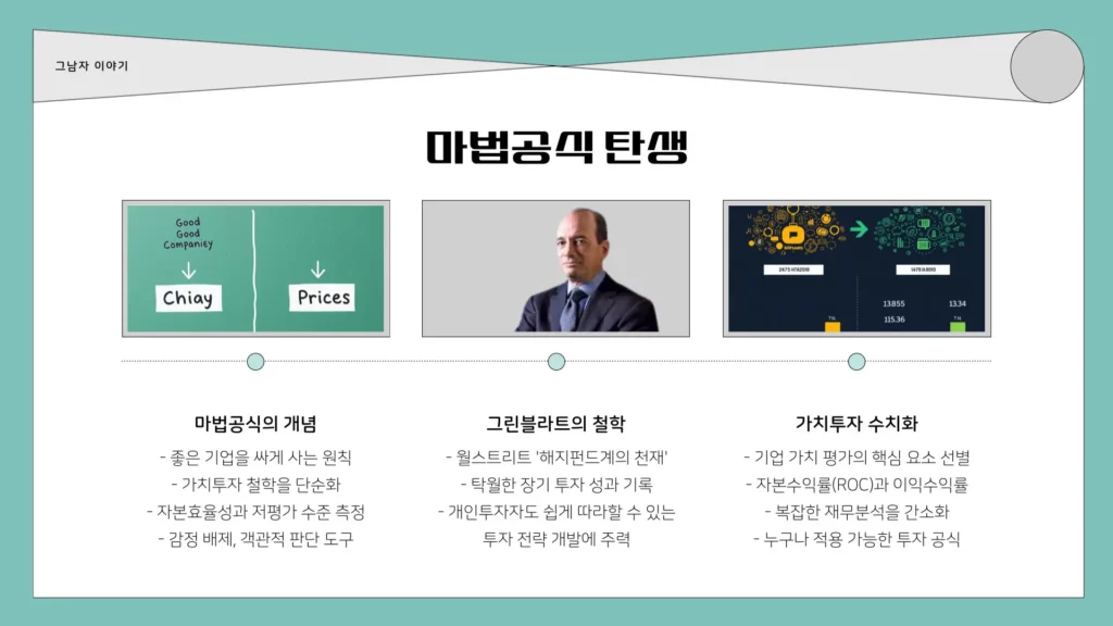 조엘 그린블라트 마법공식 탄생 이미지