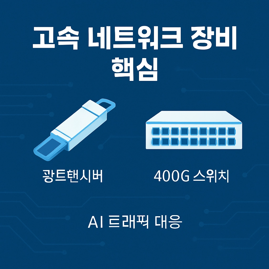 데이터센터 고속 네트워크 장비 이미지