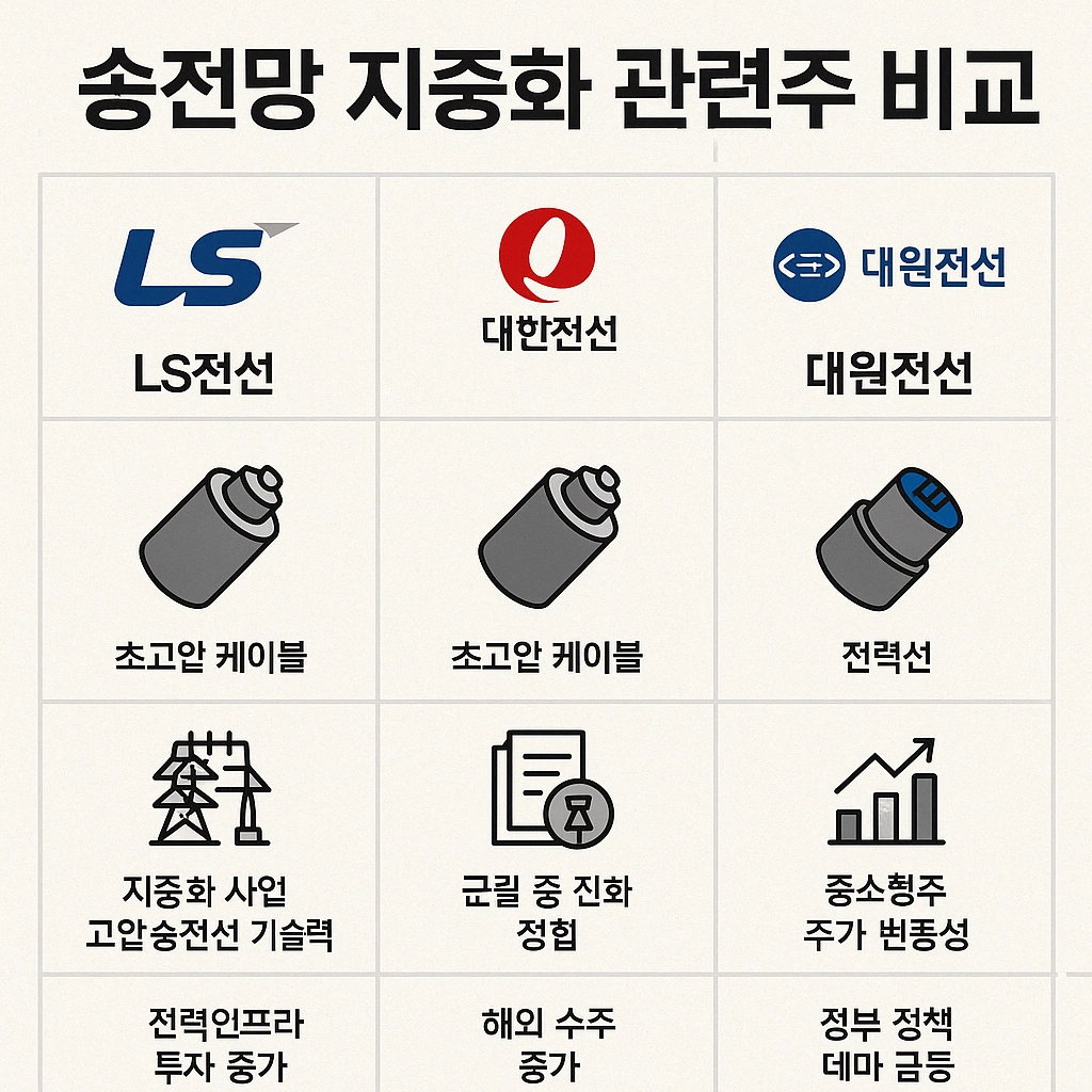 송전망 지중화 관련주 이미지
