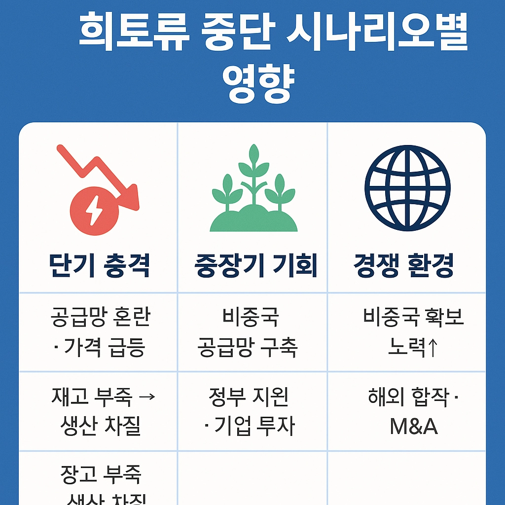 중국 희토류 중단 시나리오 이미지
