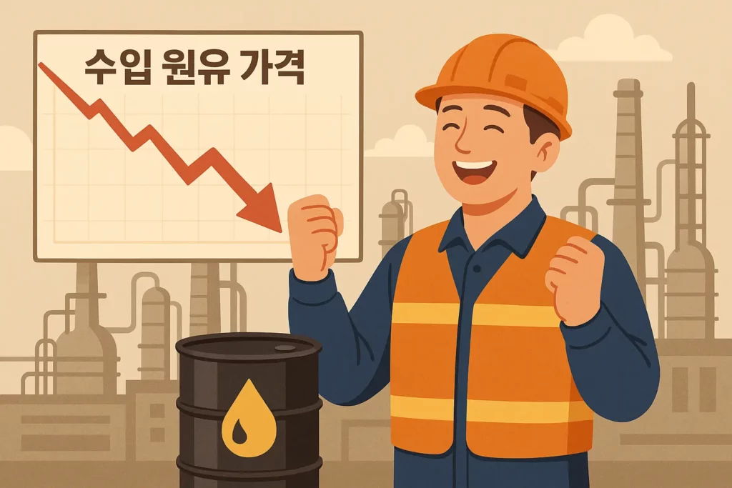 환율 하락 수헤주 정유 이미지