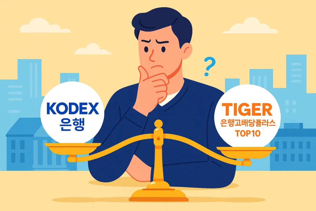 코덱스 타이거 은행주 ETF 비교 이미지