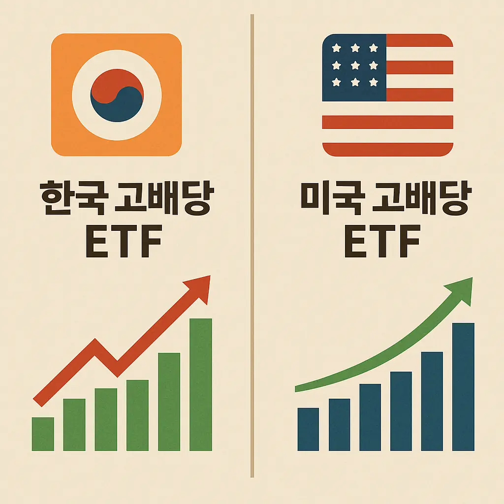 한국과 미국 고배당 ETF 비교 이미지