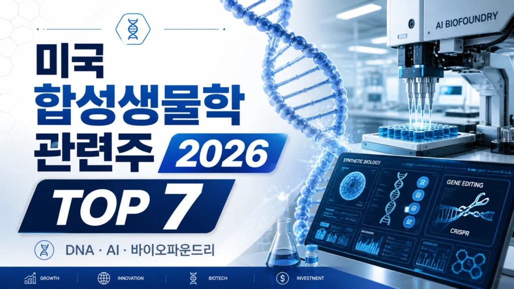 미국 합성생물학 관련주 2026 TOP 7 DNA AI 바이오파운드리