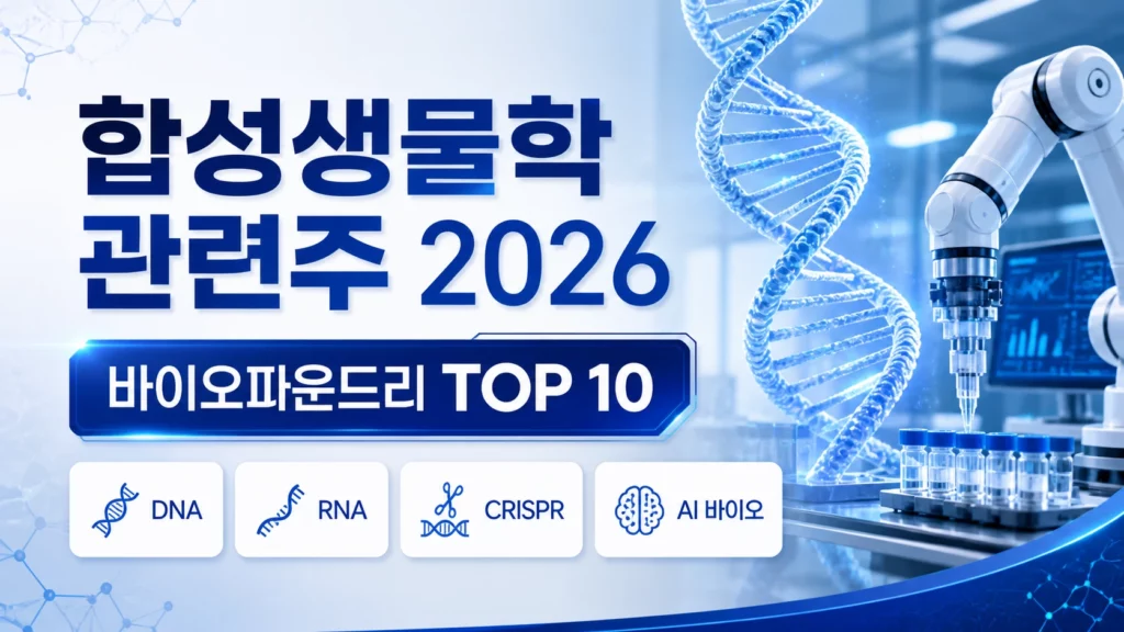 합성생물학 관련주 2026 바이오파운드리 TOP 10