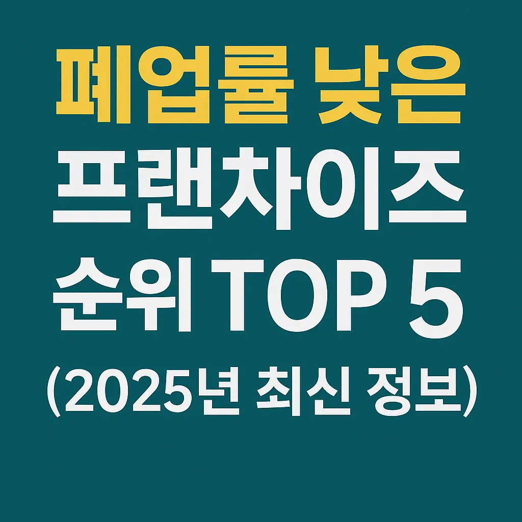 폐업률 낮은 프랜차이즈 순위 TOP 5 알아보기 대표 이미지
