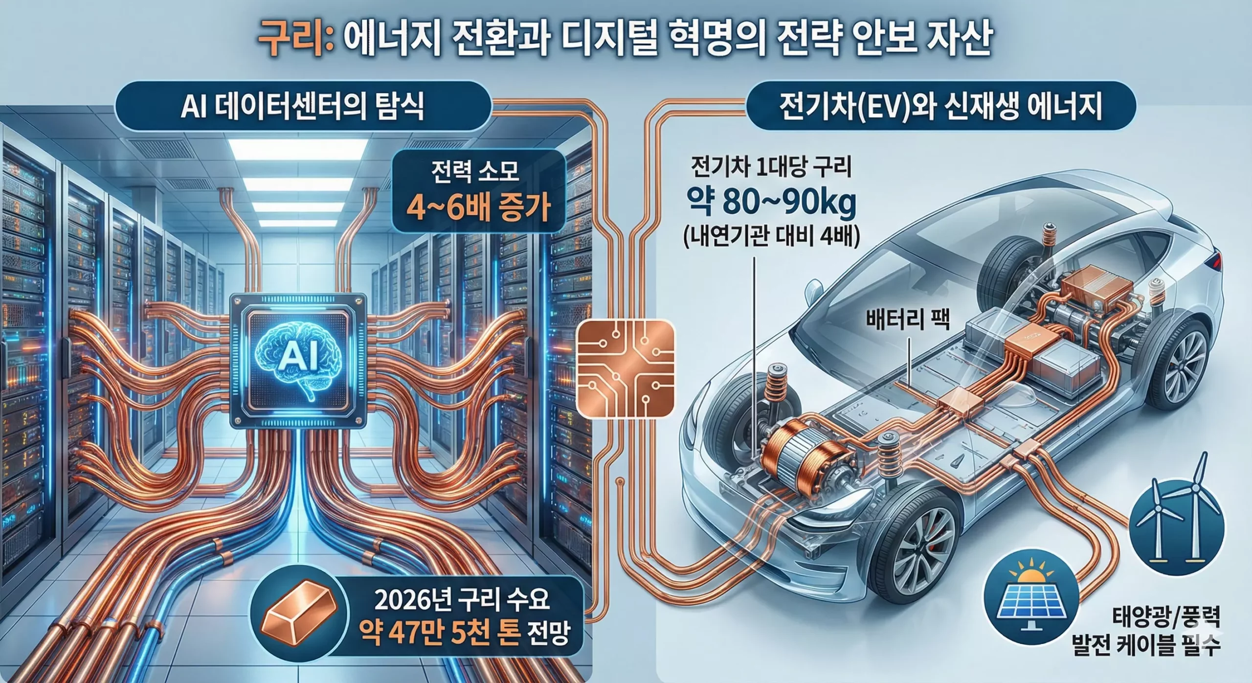 AI 데이터센터와 전기차에 필수적인 구리 슈퍼사이클 수요 증가 요인 AI 데이터센터와 전기차에 필수적인 구리 슈퍼사이클 수요 증가 요인