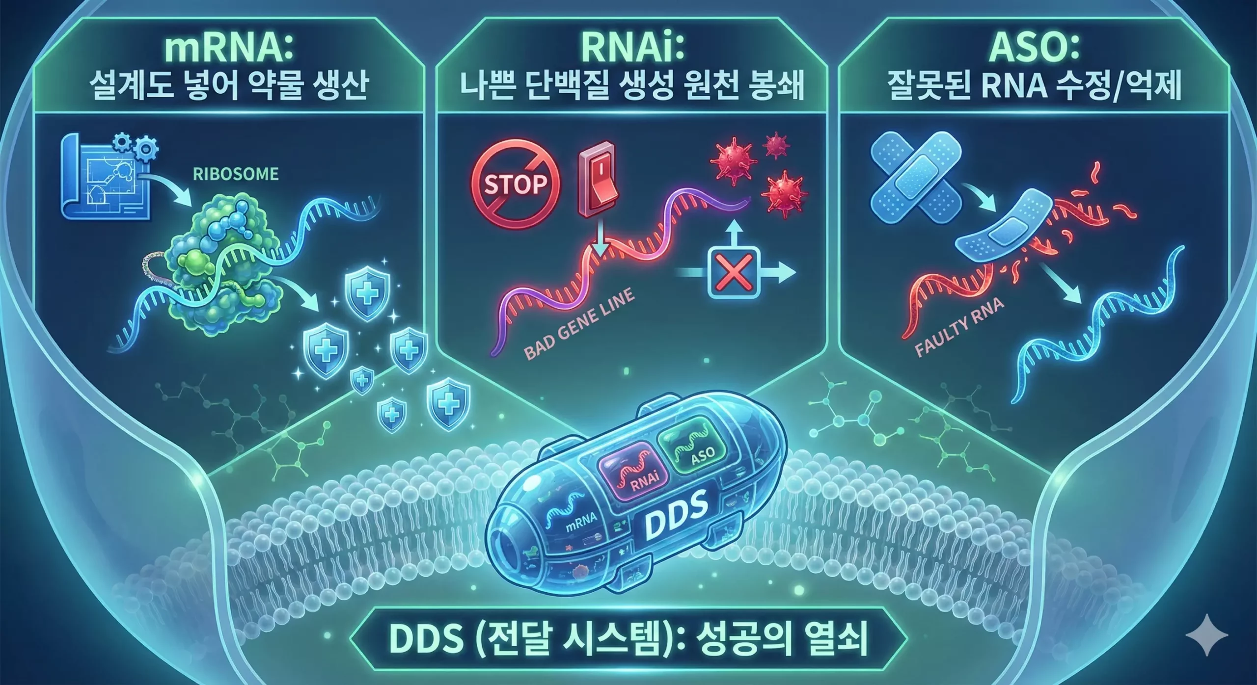 RNA 치료제 핵심 기술 이미지 RNA 치료제 핵심 기술 이미지