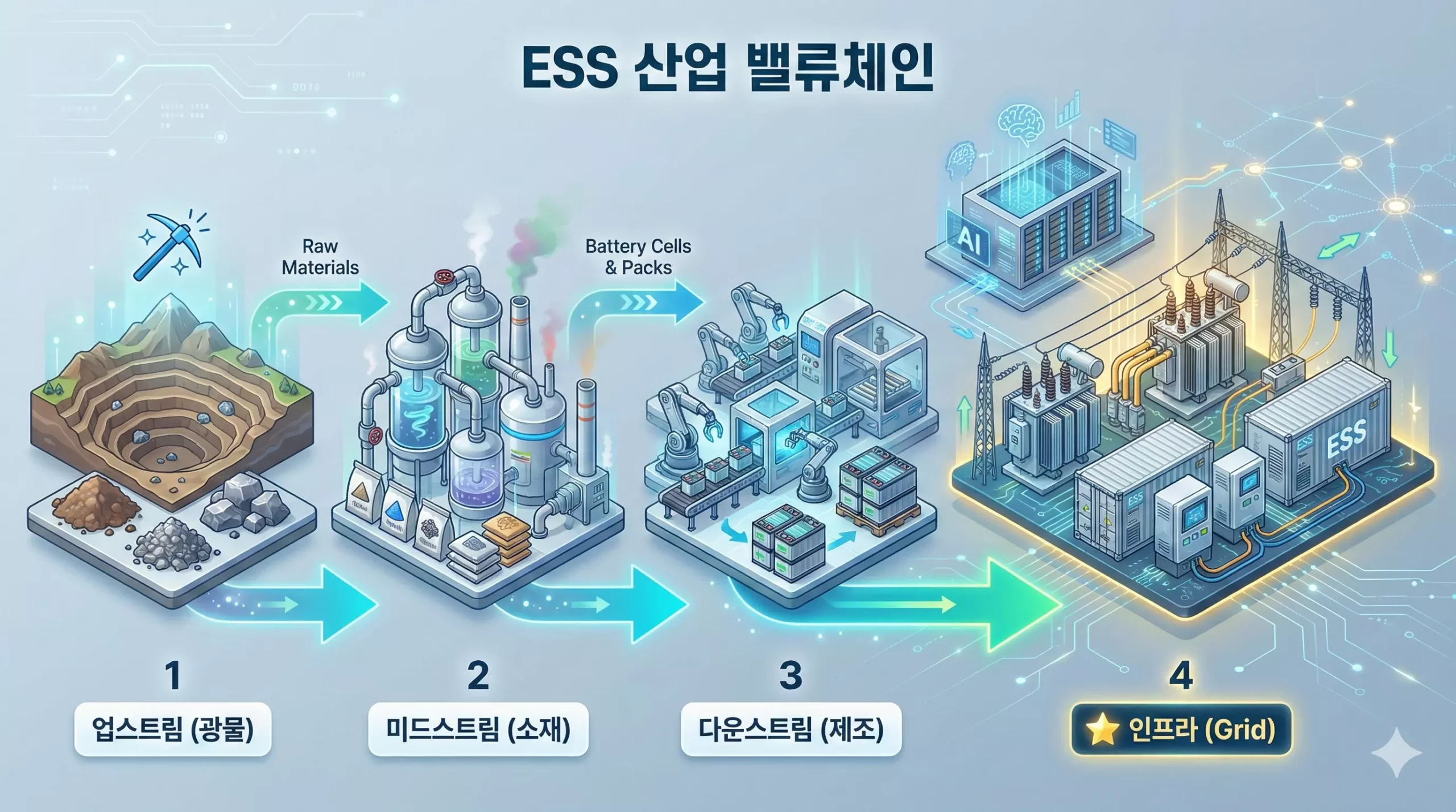 리튬 채굴부터 배터리 제조, 전력망 연결까지 ESS ETF 투자 밸류체인 단계별 설명 리튬 채굴부터 배터리 제조, 전력망 연결까지 ESS ETF 투자 밸류체인 단계별 설명