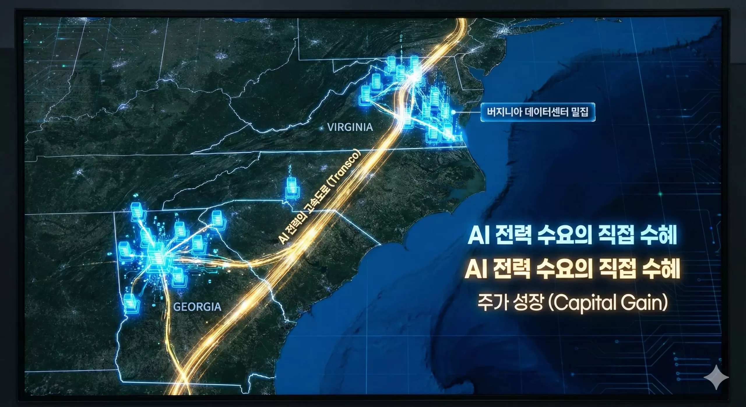 미드스트림 배당주 윌리엄스 컴퍼니의 파이프라인이 데이터 센터 밀집 지역을 통과하는 모습 미드스트림 배당주 윌리엄스 컴퍼니의 파이프라인이 데이터 센터 밀집 지역을 통과하는 모습