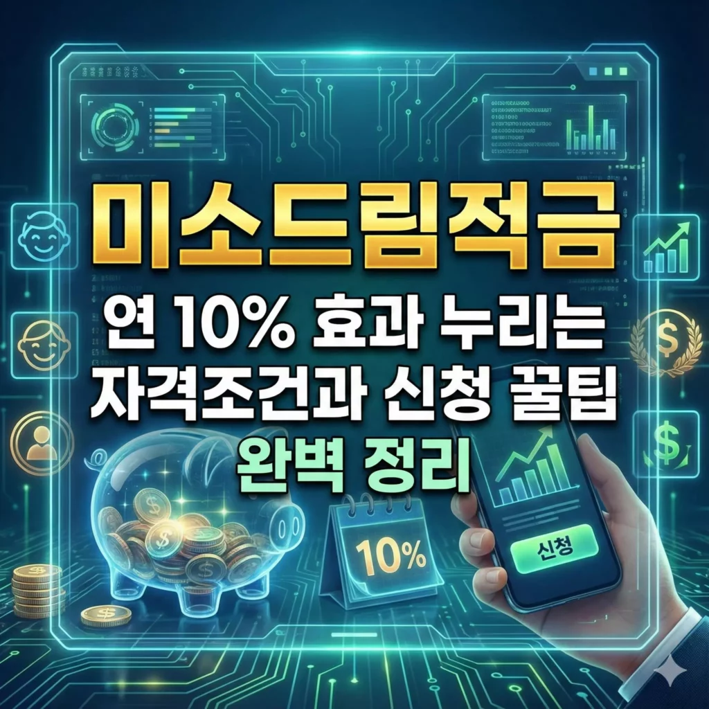 미소드림적금 자격조건 신청 꿀팁 알아보기 대표 이미지