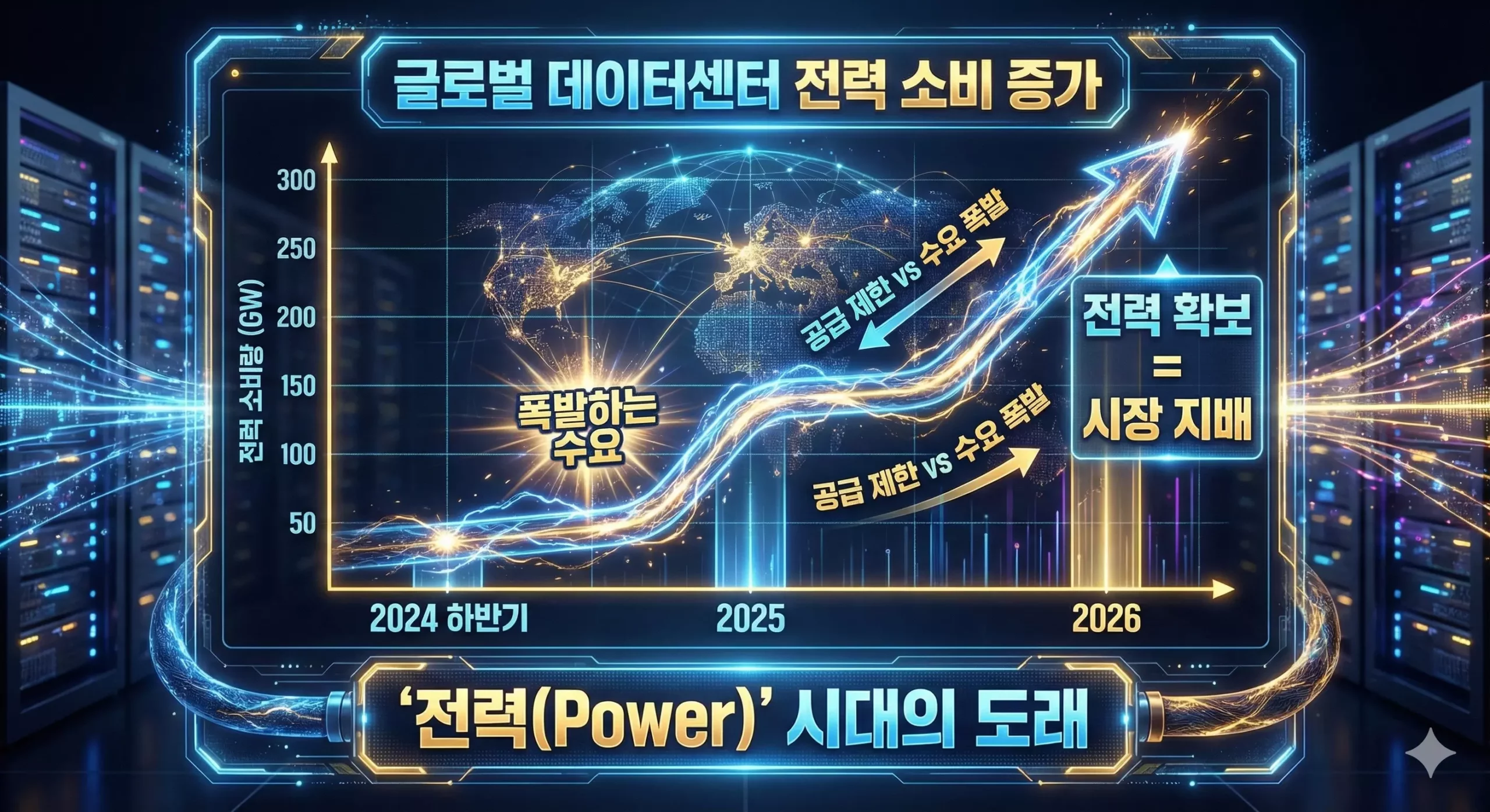 텍스트 미국 데이터센터 리츠 시장의 전력 소비량 증가 추이와 공급 부족 현황 그래프 텍스트 미국 데이터센터 리츠 시장의 전력 소비량 증가 추이와 공급 부족 현황 그래프