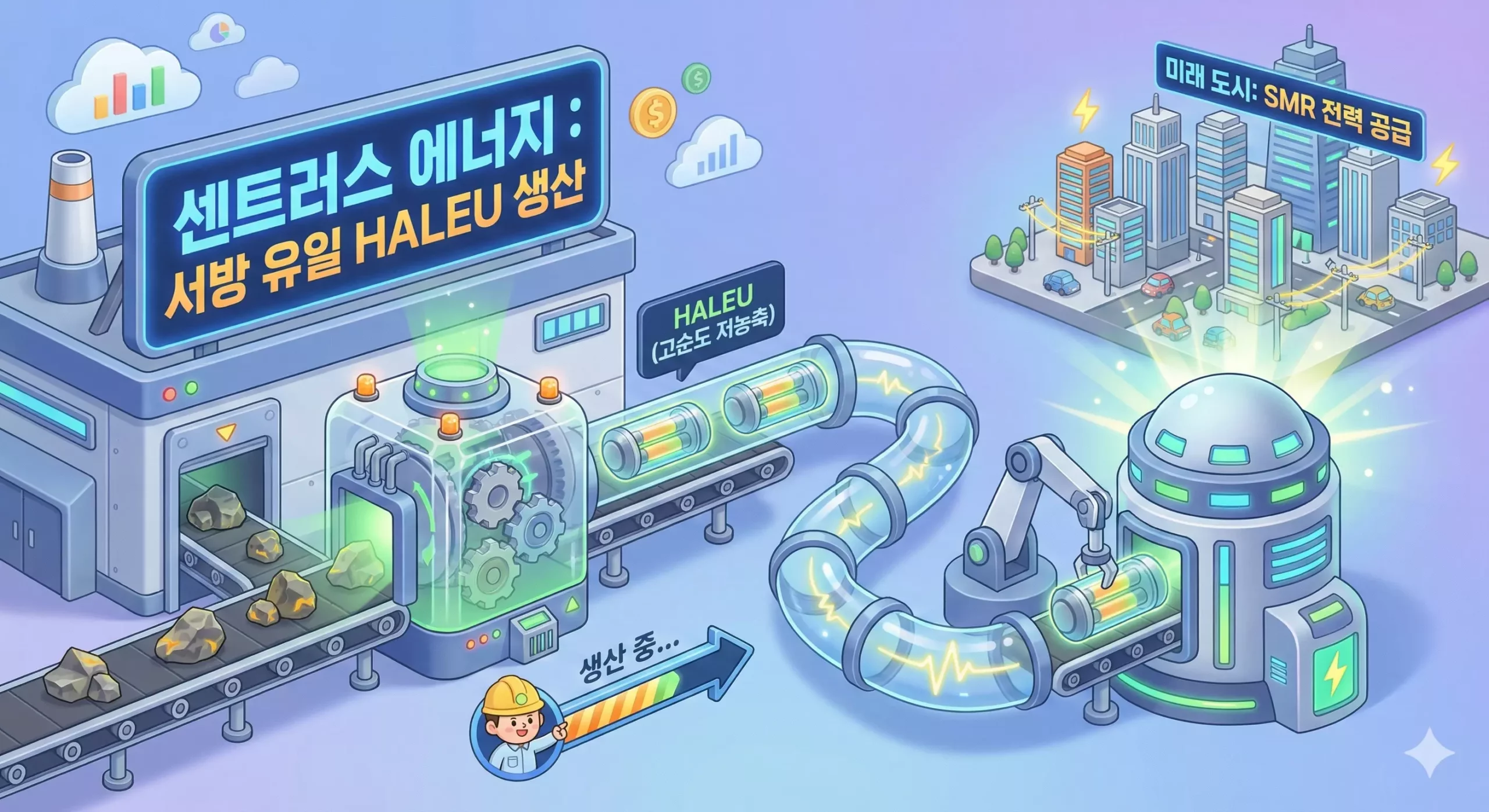 미국 SMR 관련주 핵심 연료 HALEU 생산 과정 미국 SMR 관련주 핵심 연료 HALEU 생산 과정