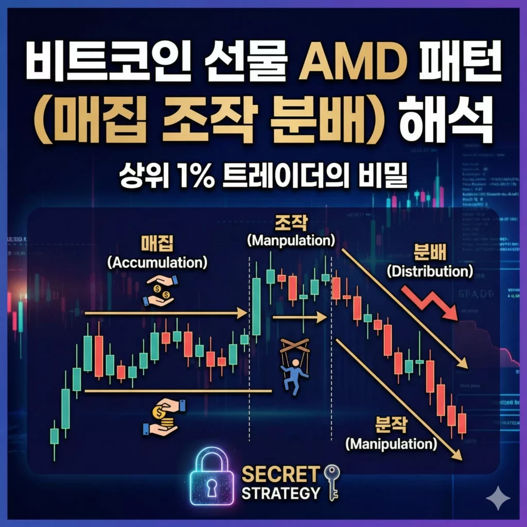 비트코인 선물 AMD 패턴 (매집 조작 분배) 해석 알아보기 대표 이미지