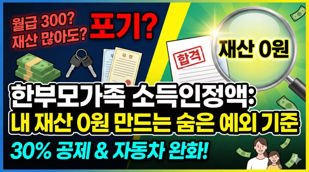 한부모가족 소득인정액 알아보기 대표 이미지