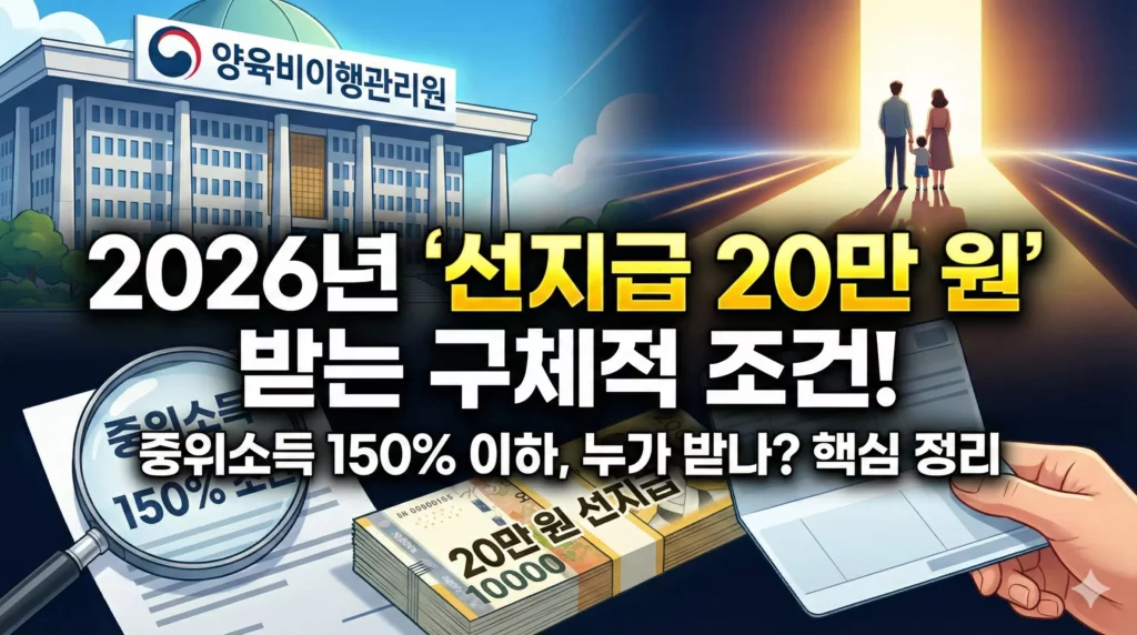 양육비이행관리원 2026년 선지급 20만 원 받는 구체적 조건 알아보기 대표 이미지