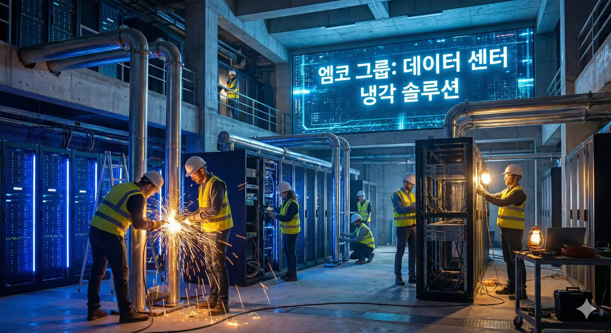 엠코 그룹 데이터 센터 기계 설비 시공 현장 엠코 그룹 데이터 센터 기계 설비 시공 현장