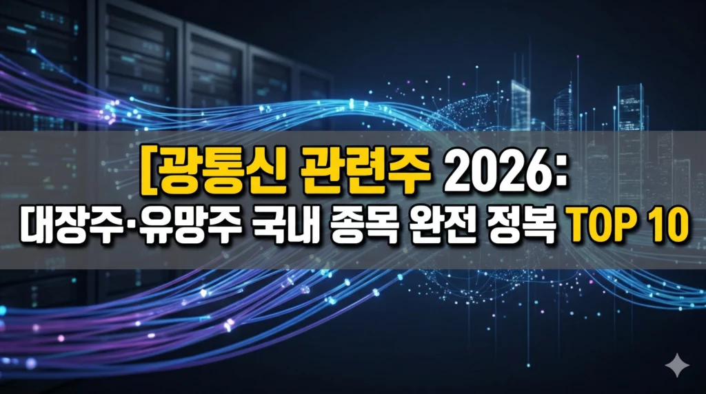 광통신 관련주 2026 국내 대장주 유망주 TOP 10 인포그래픽
