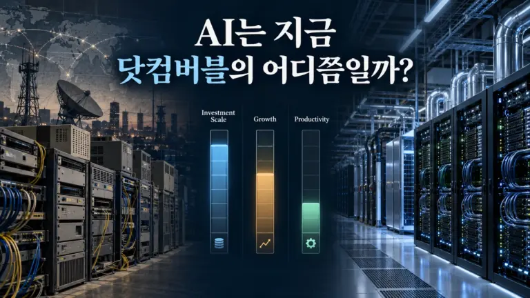 AI 투자 사이클과 1990년대 닷컴버블 인터넷 투자 사이클 비교